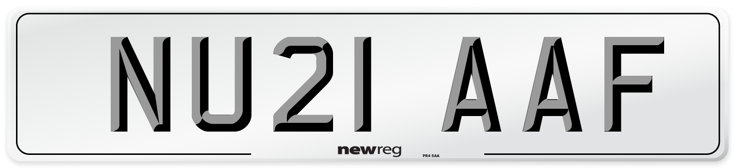 NU21 AAF Number Plate from New Reg